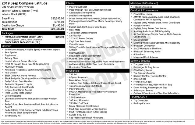 Used 2019 Jeep Compass Latitude w/ Popular Equipment Group image 15