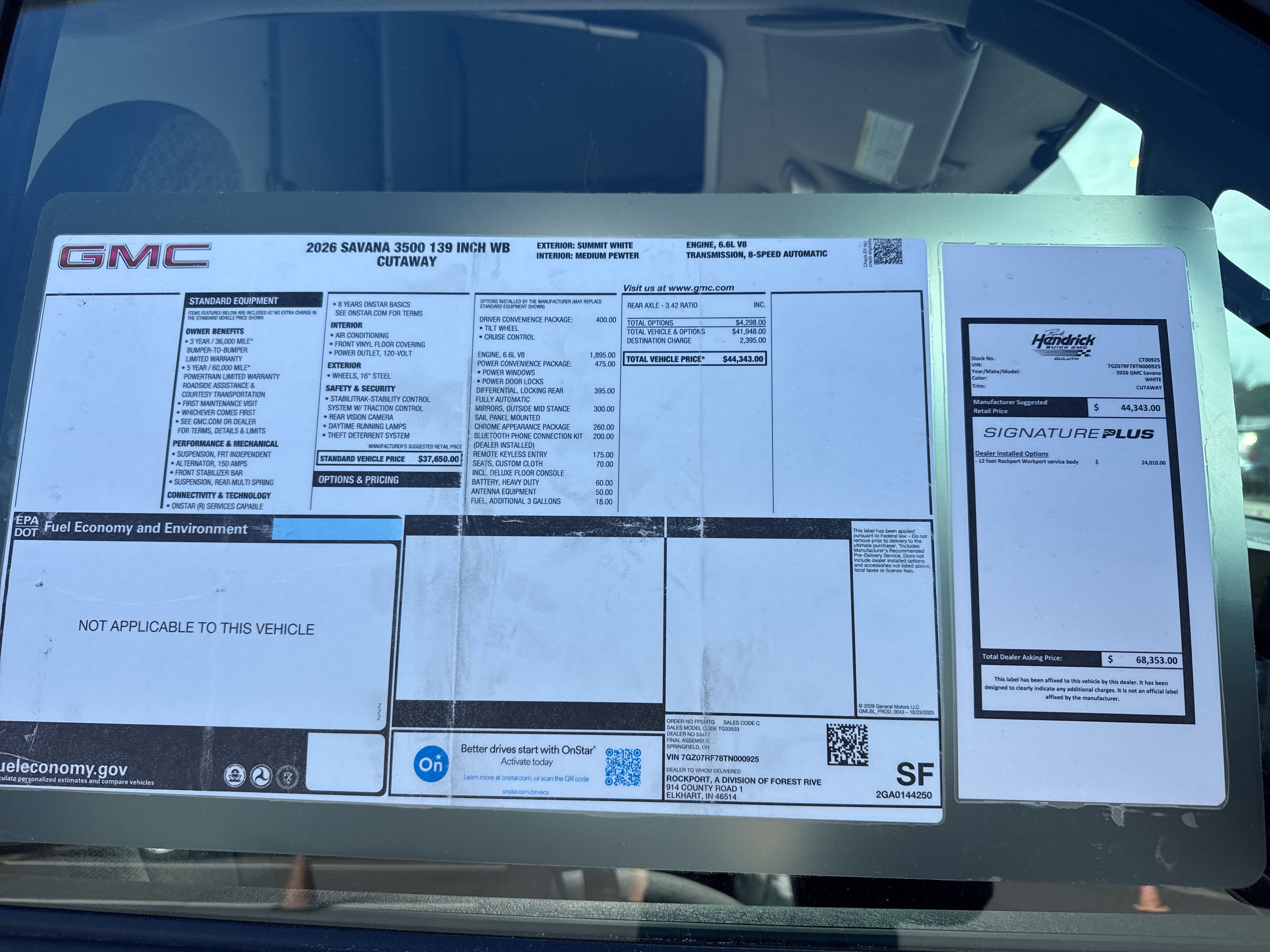 New 2026 GMC Savana 3500 w/ Power Convenience Package RWD image 38