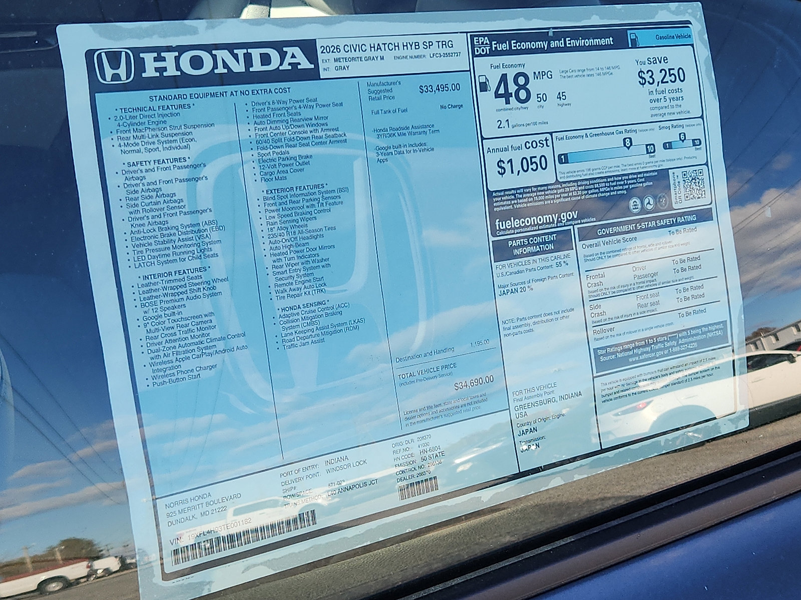 New 2026 Honda Civic Sport Touring image 19