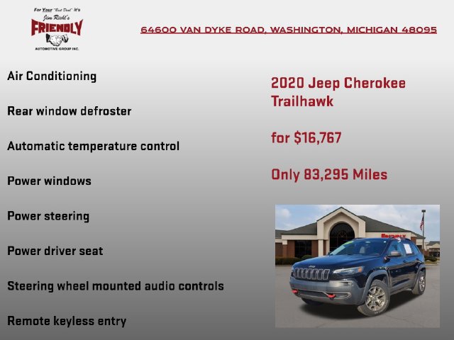 Used 2020 Jeep Cherokee Trailhawk w/ Cold Weather Group AWD/4WD image 15