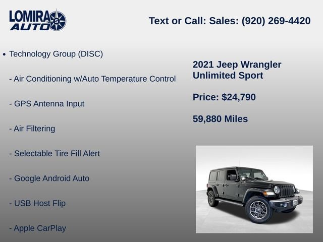 Used 2021 Jeep Wrangler Unlimited Sport AWD/4WD image 33