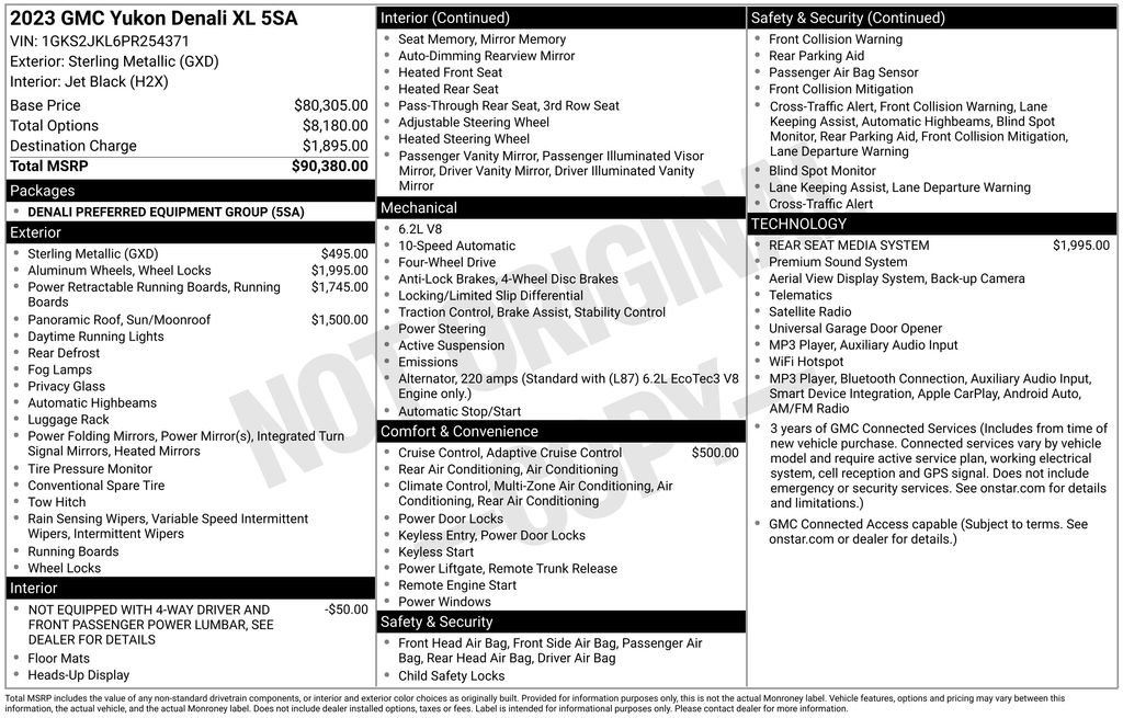 Certified 2023 GMC Yukon XL Denali AWD/4WD image 44