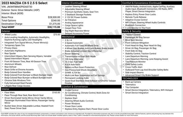 Used 2023 MAZDA CX-5 AWD 2.5 S w/ Select Package image 5