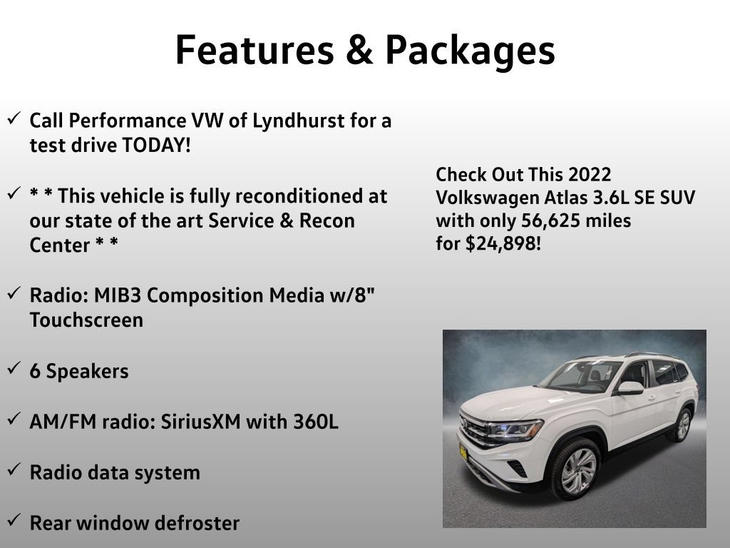 Used 2022 Volkswagen Atlas SE AWD/4WD image 4