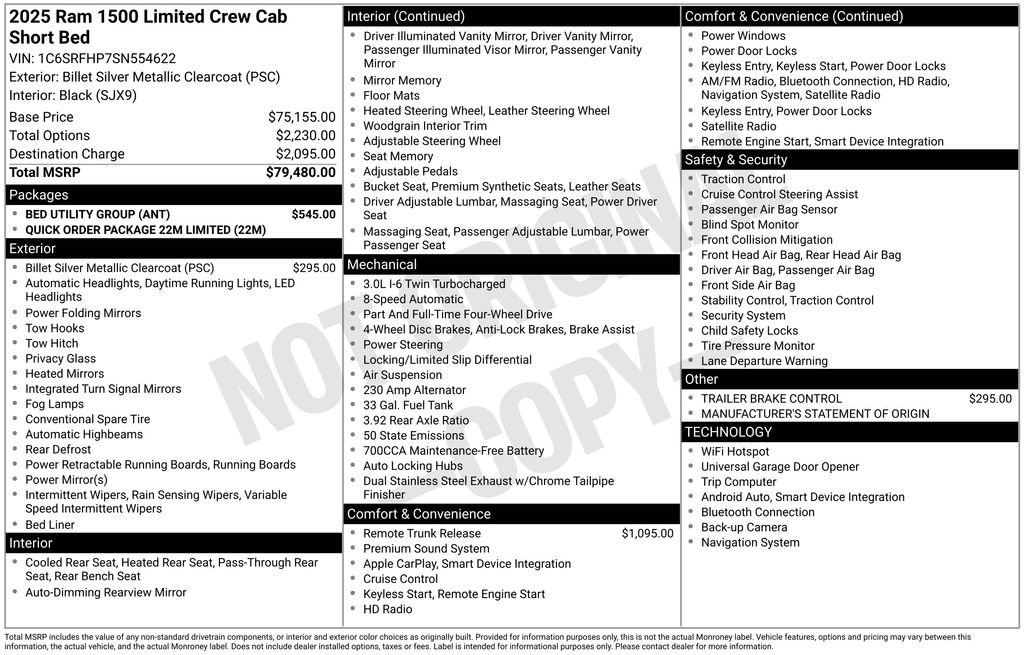 Used 2025 RAM 1500 Limited w/ Bed Utility Group AWD/4WD image 39