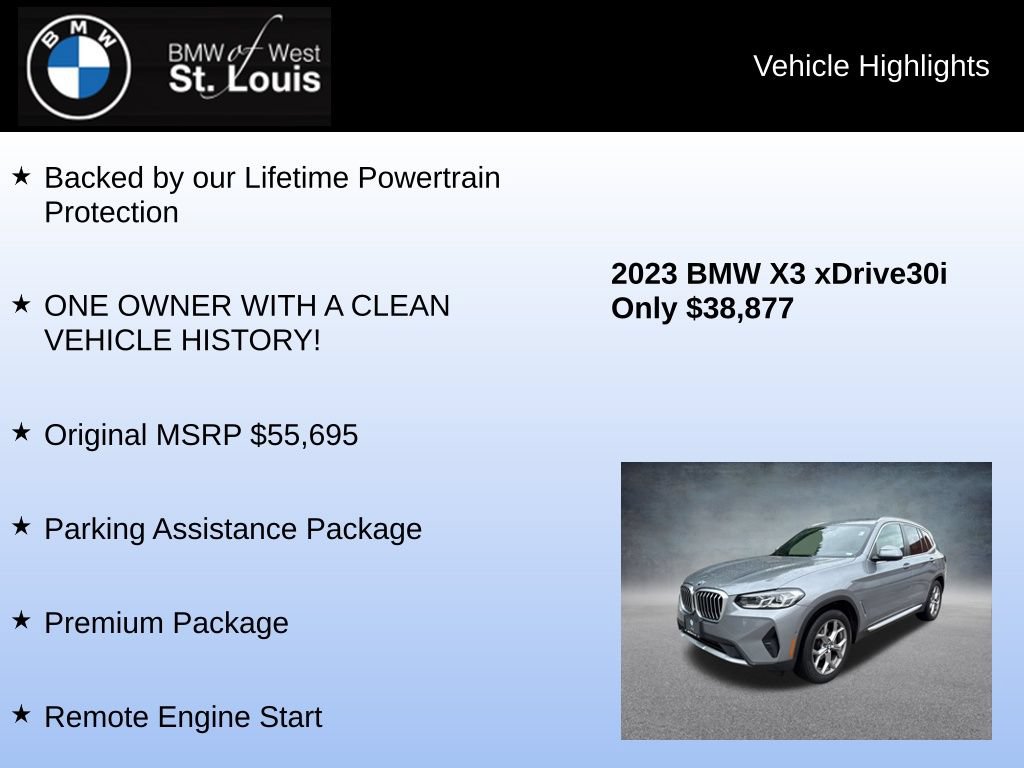 Used 2023 BMW X3 xDrive30i w/ Premium Package AWD/4WD image 8