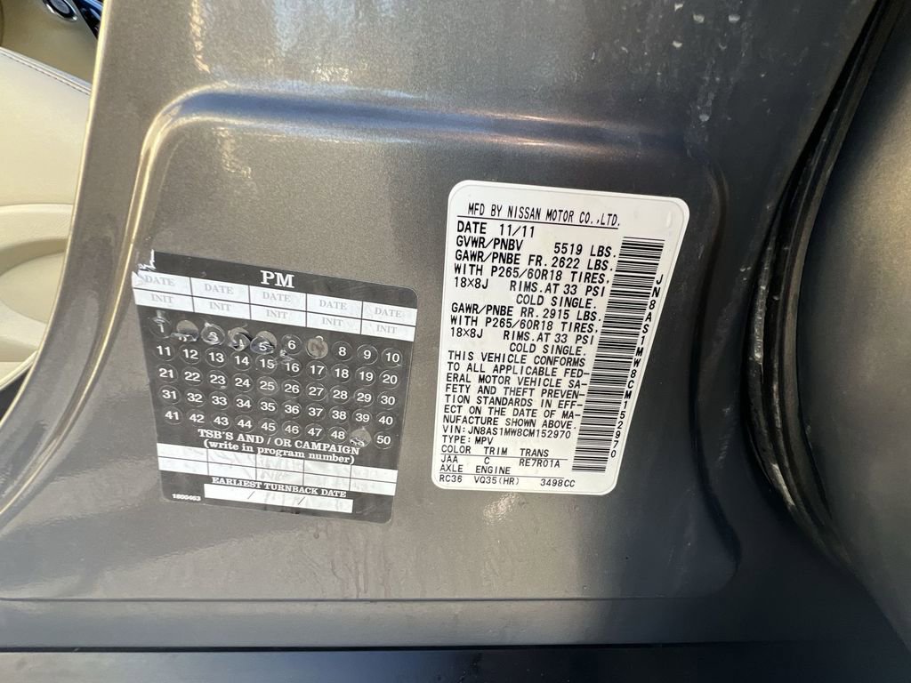 Used 2012 INFINITI FX35 Base w/ Premium Pkg image 34