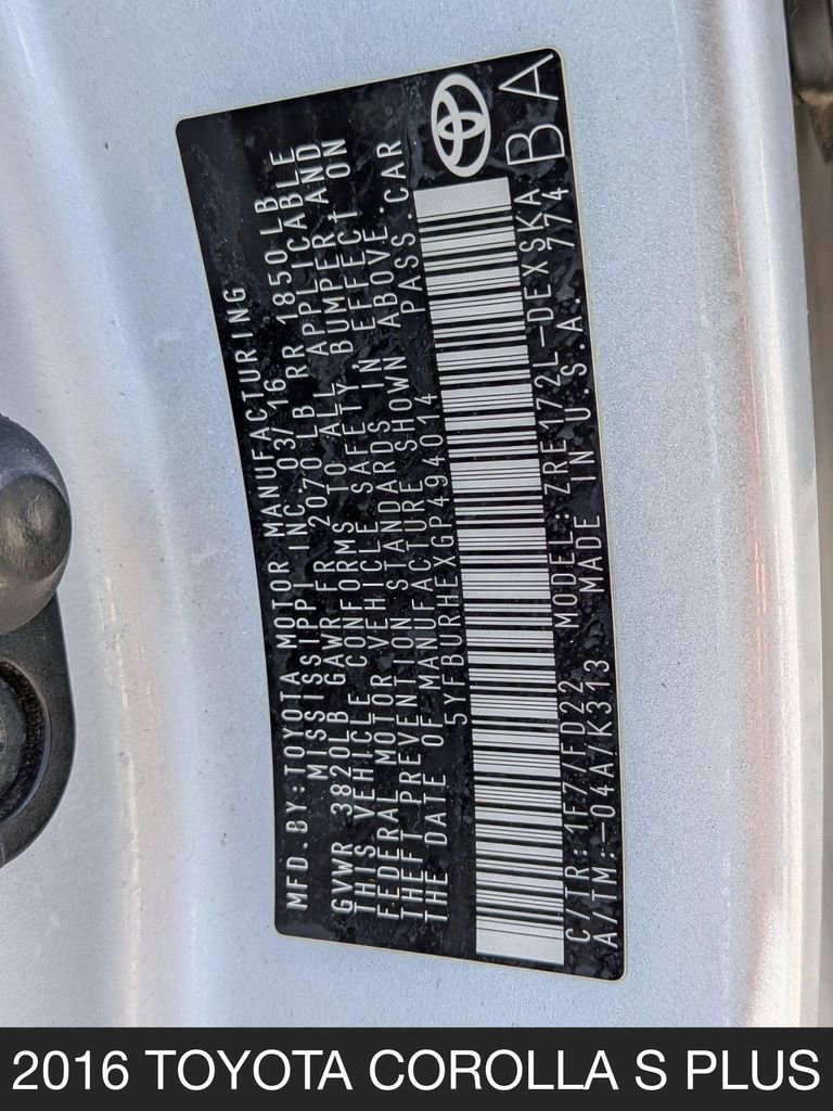 Used 2016 Toyota Corolla S w/ Protection Package FWD image 23
