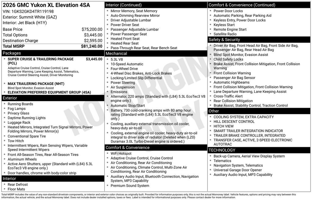 New 2026 GMC Yukon XL Elevation image 4