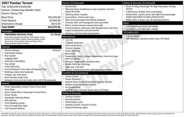 Used 2007 Pontiac Torrent 2WD w/ Preferred Package image 1
