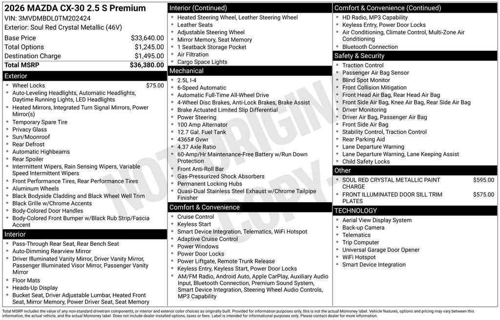 New 2026 MAZDA CX-30 AWD 2.5 S w/ Premium Package image 11