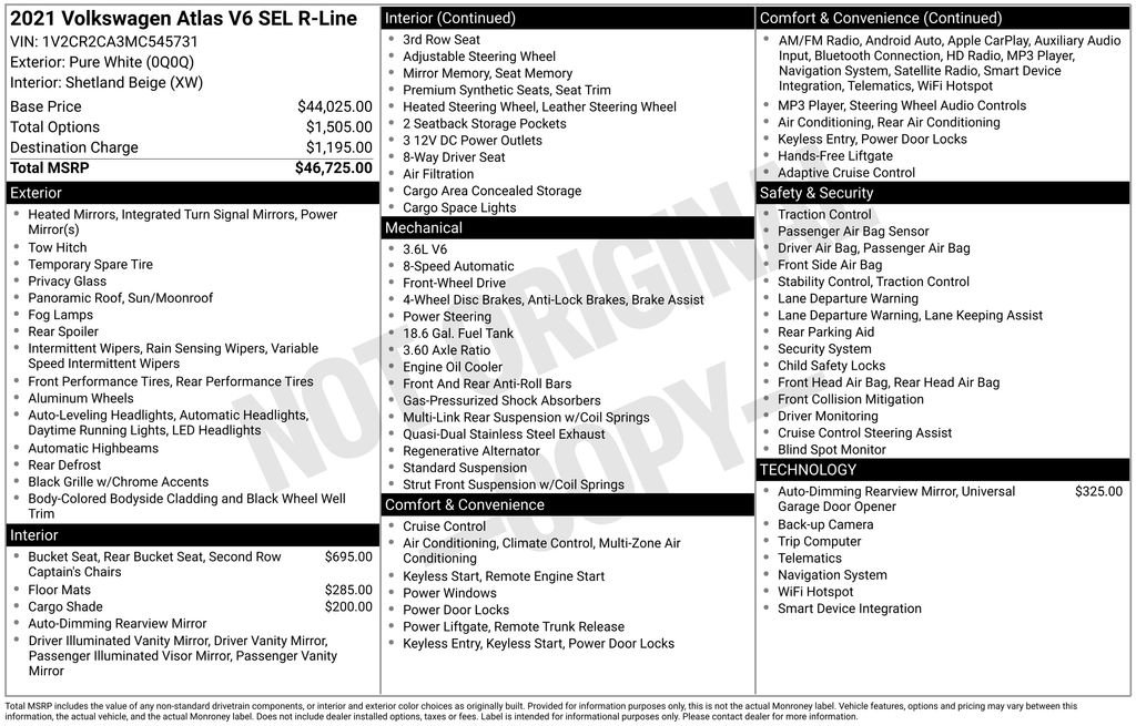 Used 2021 Volkswagen Atlas SEL R-Line image 6