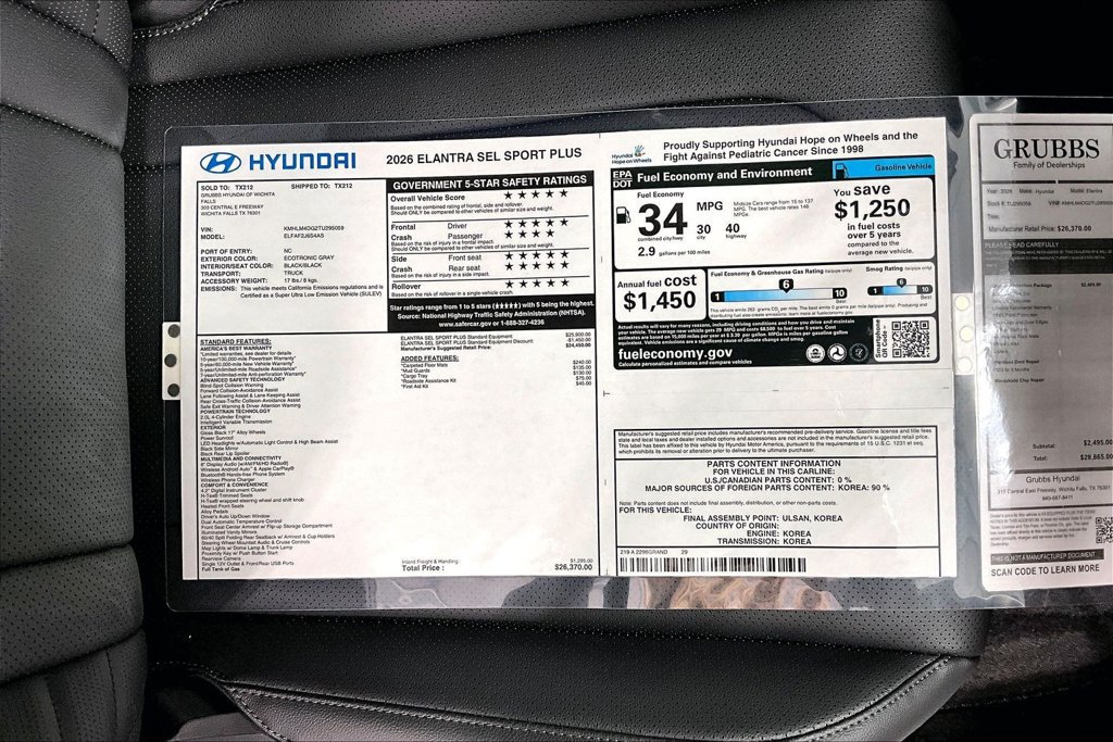 New 2026 Hyundai Elantra SEL Sport FWD image 33