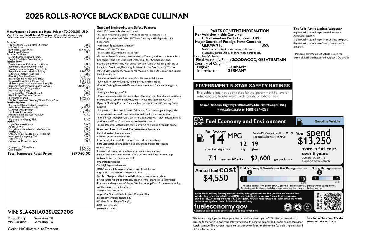 Certified 2025 Rolls-Royce Cullinan Black Badge image 46