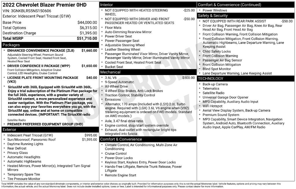 Used 2022 Chevrolet Blazer Premier w/ Enhanced Convenience Package AWD/4WD image 11
