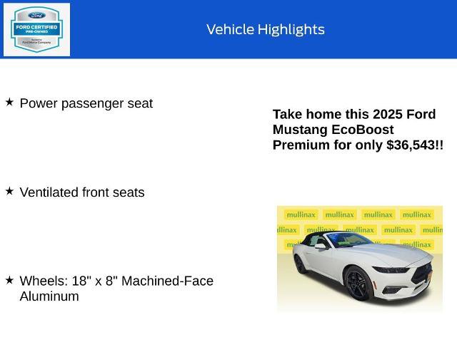 Certified 2025 Ford Mustang Premium RWD image 20