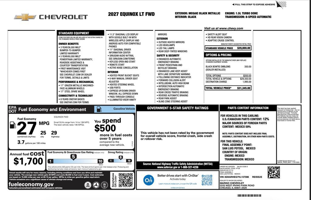 New 2027 Chevrolet Equinox LT FWD image 2