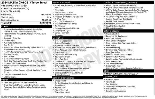 Used 2024 MAZDA CX-90 3.3 Turbo w/ Select Package image 31