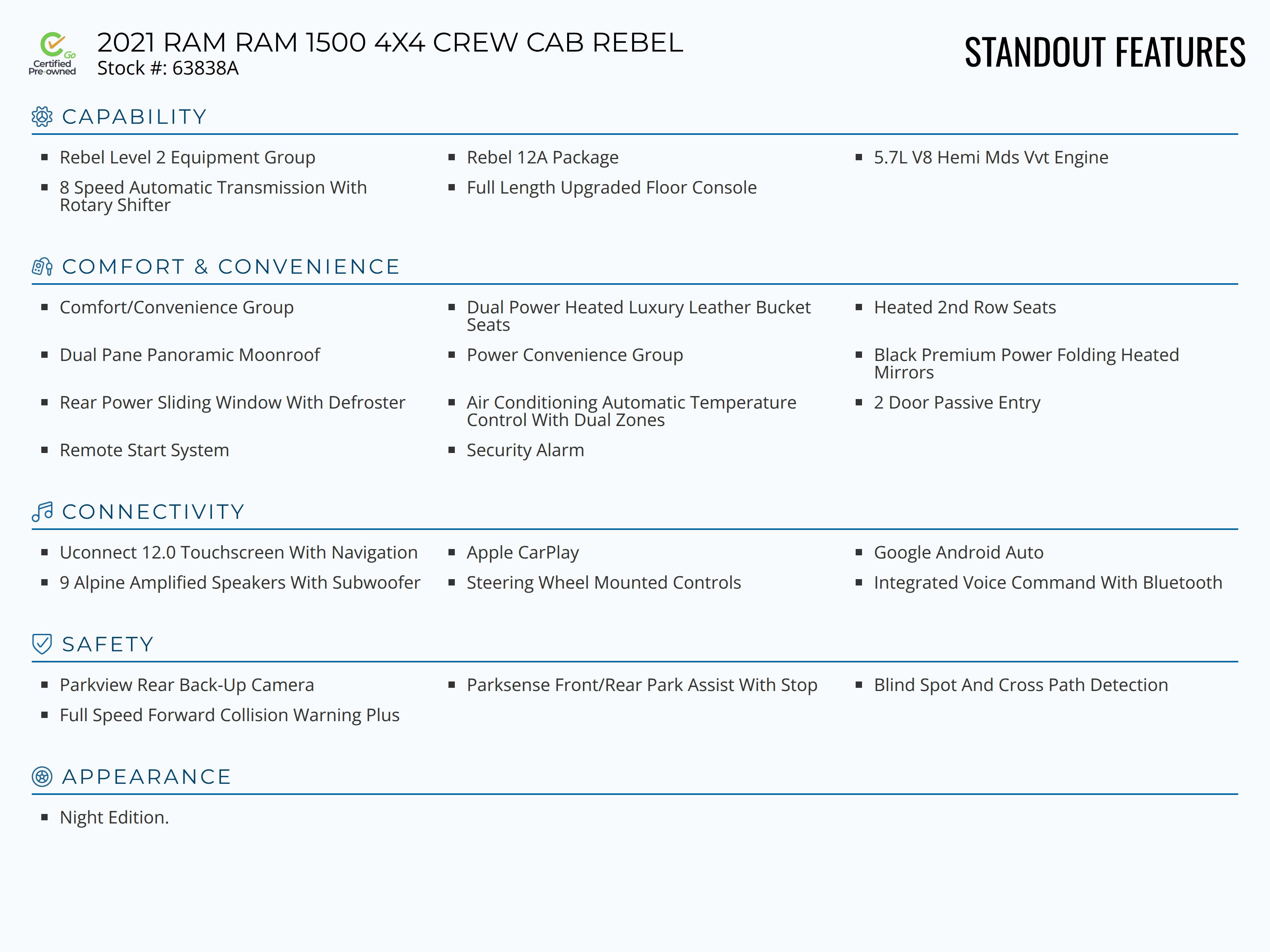 Certified 2021 RAM 1500 Rebel w/ Rebel Level 2 Equipment Group AWD/4WD image 5