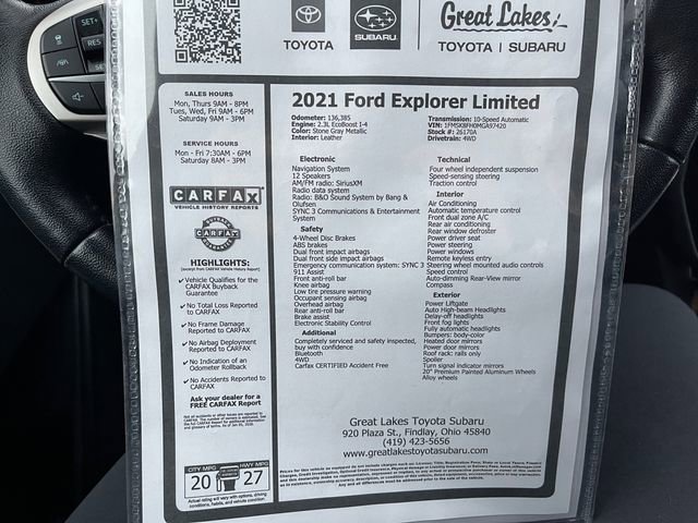Used 2021 Ford Explorer Limited w/ Class III Trailer Tow Package image 27