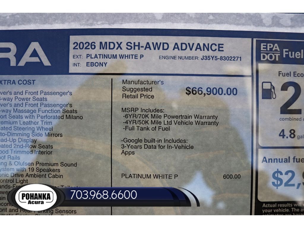 New 2026 Acura MDX w/ Advance Package AWD/4WD image 43