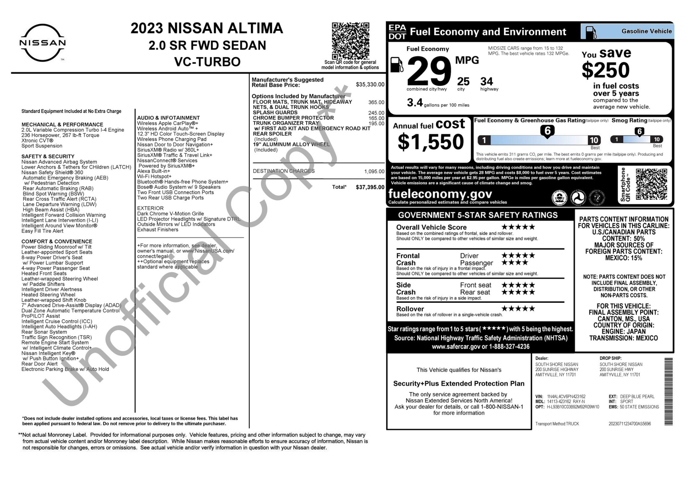 Used 2023 Nissan Altima 2.0 SR FWD image 2