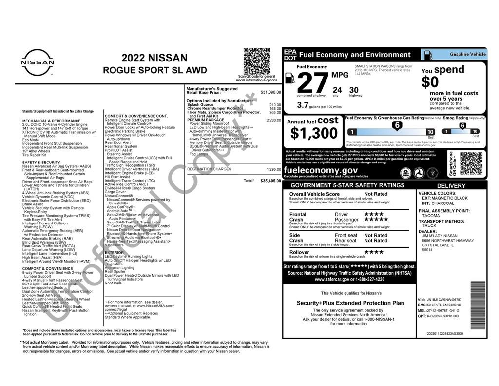 Certified 2022 Nissan Rogue Sport SL w/ Premium Package image 58