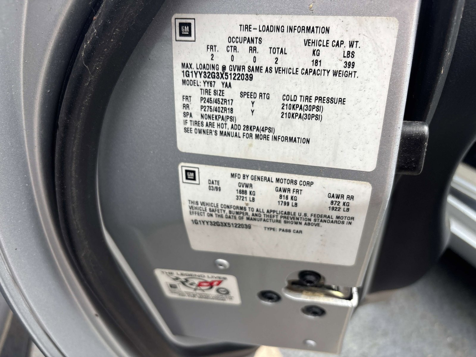 Used 1999 Chevrolet Corvette Convertible w/ Memory Pkg image 15