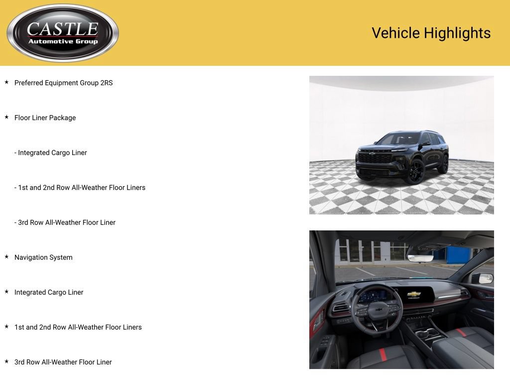 New 2026 Chevrolet Traverse RS w/ LPO, Floor Liner Package AWD/4WD image 3