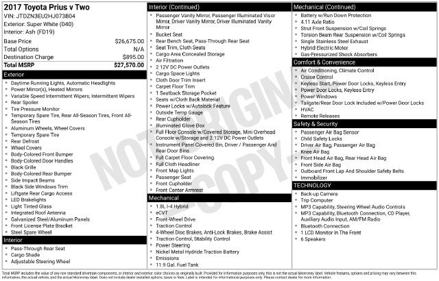 Certified 2017 Toyota Prius V Two FWD image 33