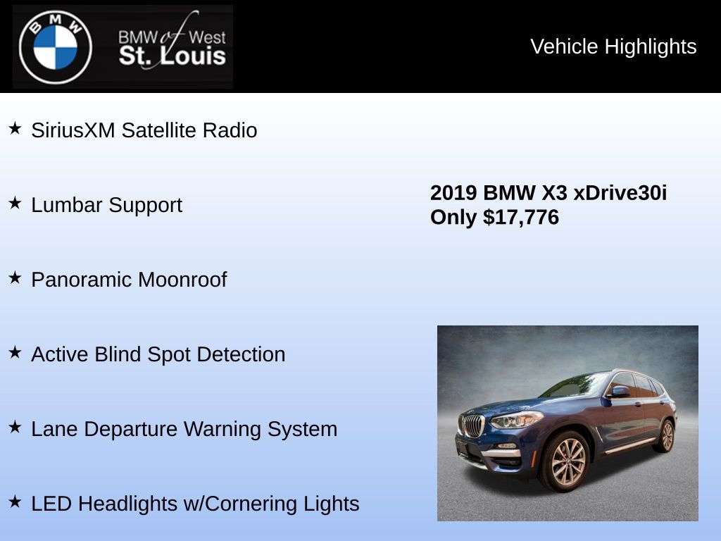 Used 2019 BMW X3 xDrive30i w/ Convenience Package AWD/4WD image 16