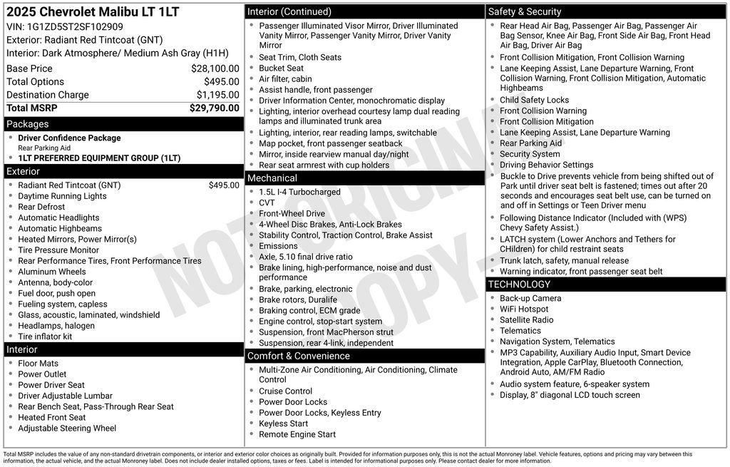 Used 2025 Chevrolet Malibu LT FWD image 14