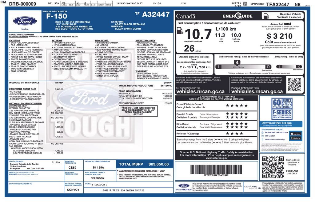 Used 2026 Ford F150 XLT w/ Equipment Group 302A MID AWD/4WD image 30