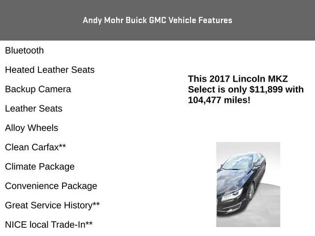 Used 2017 Lincoln MKZ Select w/ Climate Package FWD image 4