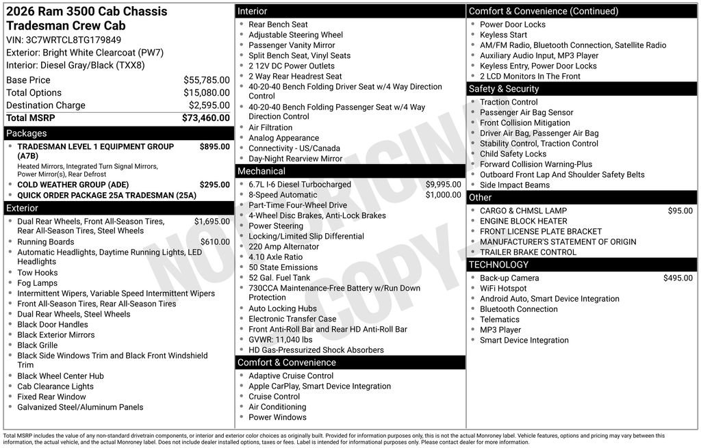 New 2026 RAM 3500 Tradesman AWD/4WD image 3