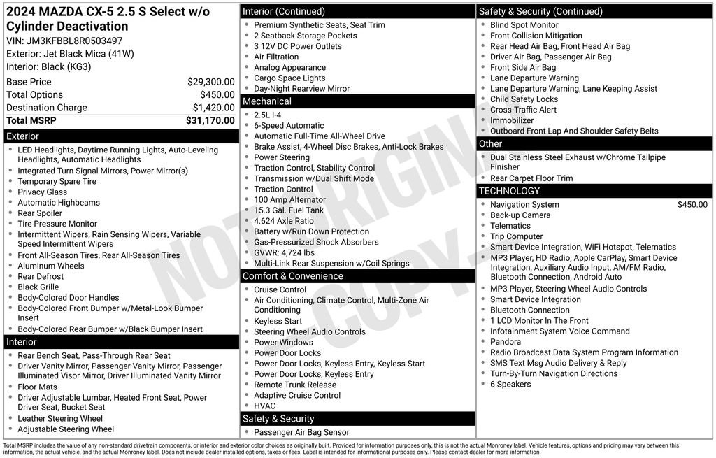 Used 2024 MAZDA CX-5 AWD 2.5 S w/ Select Package image 17