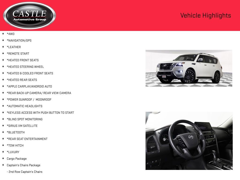 Used 2023 Nissan Armada Platinum w/ Captain's Chairs Package image 3