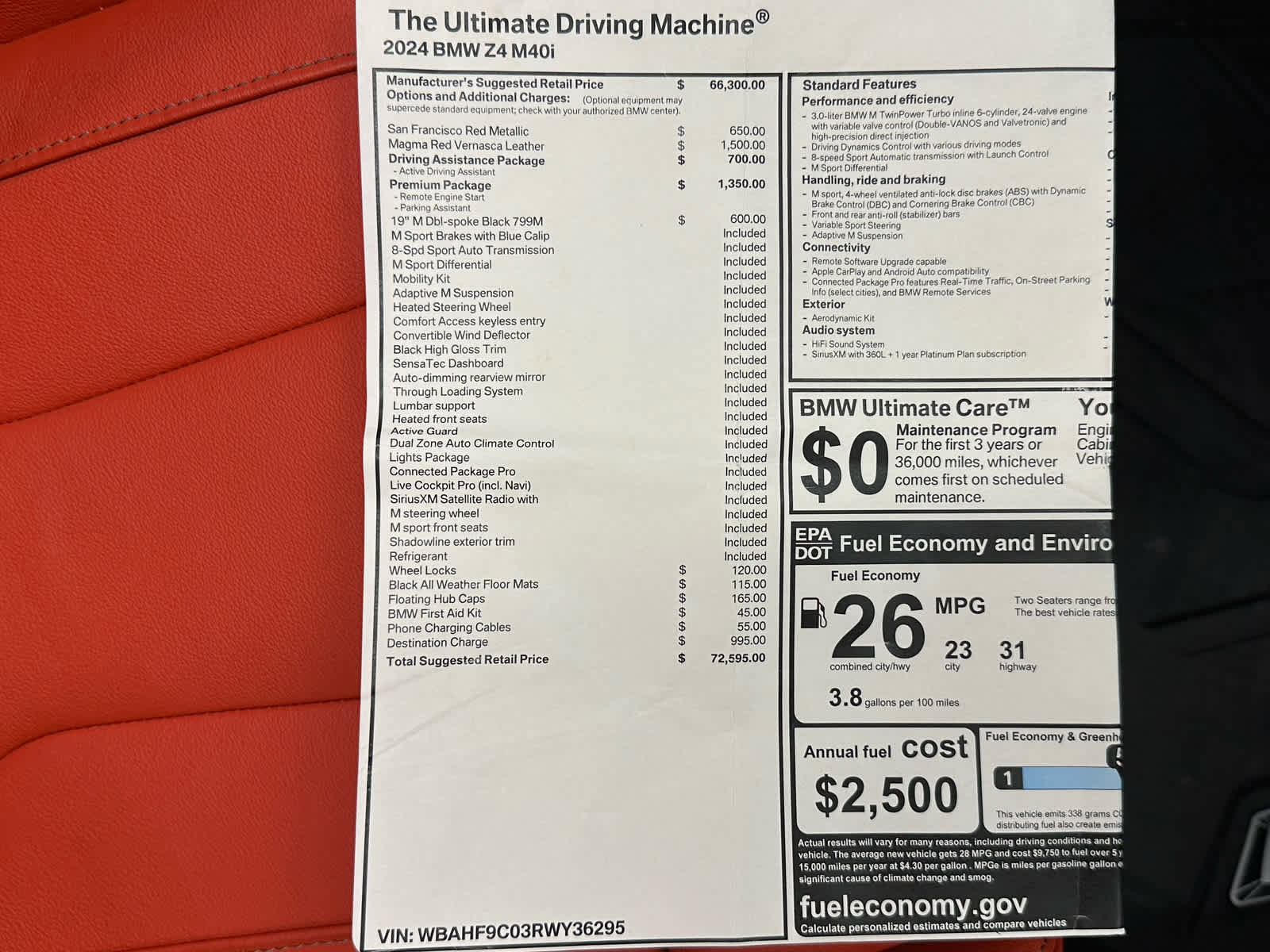 Used 2024 BMW Z4 M40i w/ Premium Package image 38