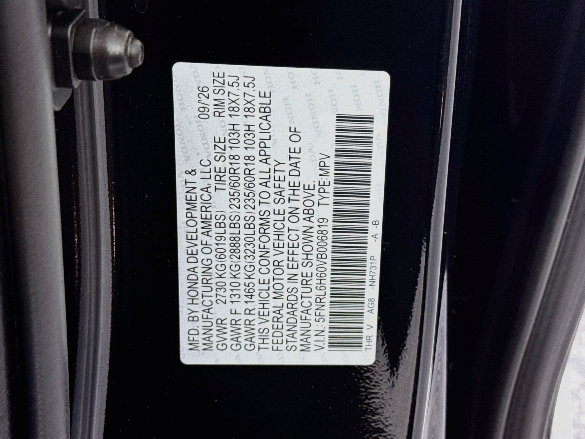 New 2027 Honda Odyssey EX-L image 33