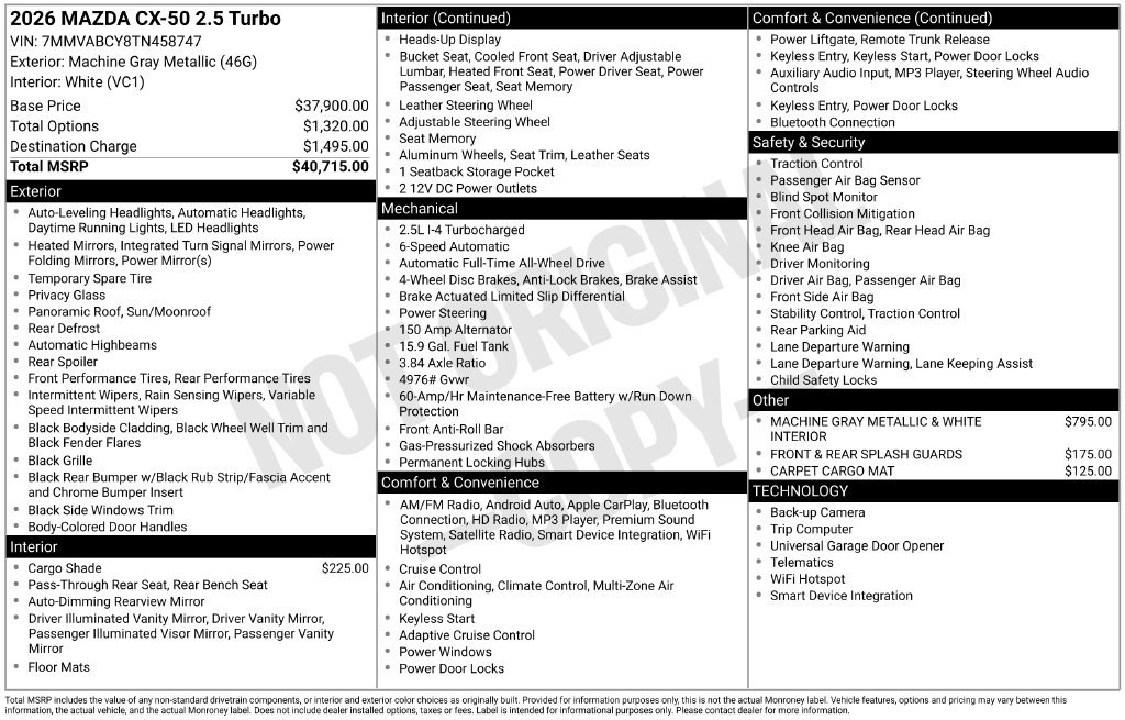 Certified 2026 MAZDA CX-50 AWD 2.5 S image 31
