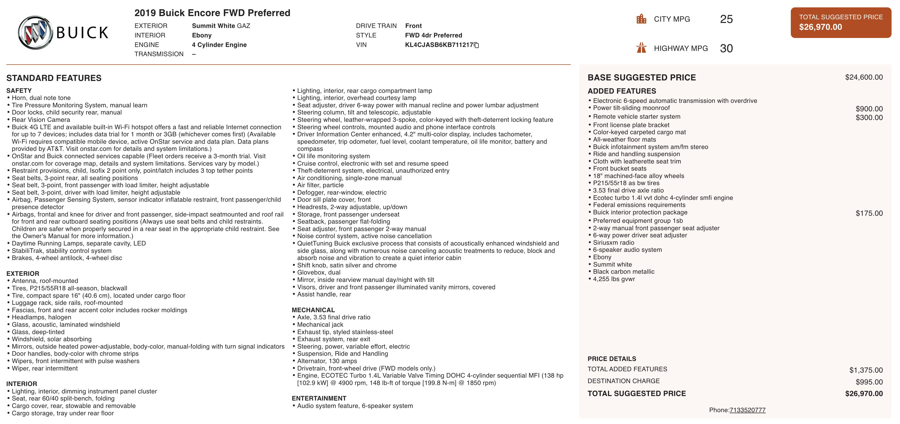 Used 2019 Buick Encore Preferred image 2