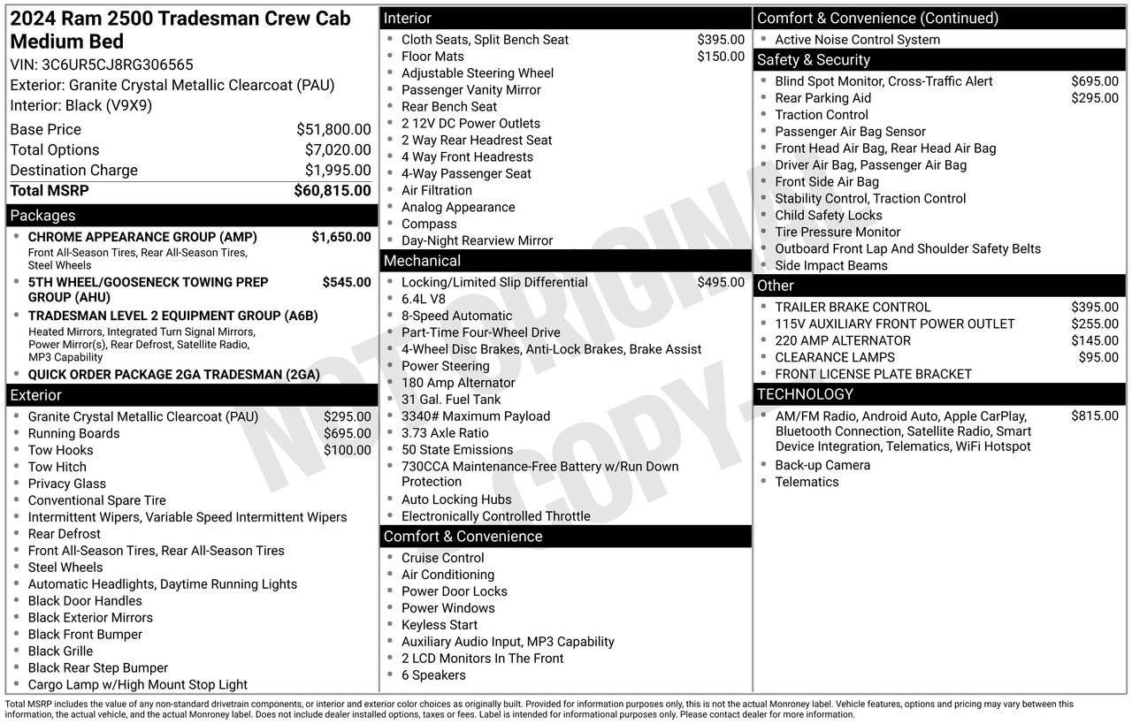 Used 2024 RAM 2500 Tradesman w/ Chrome Appearance Group image 48