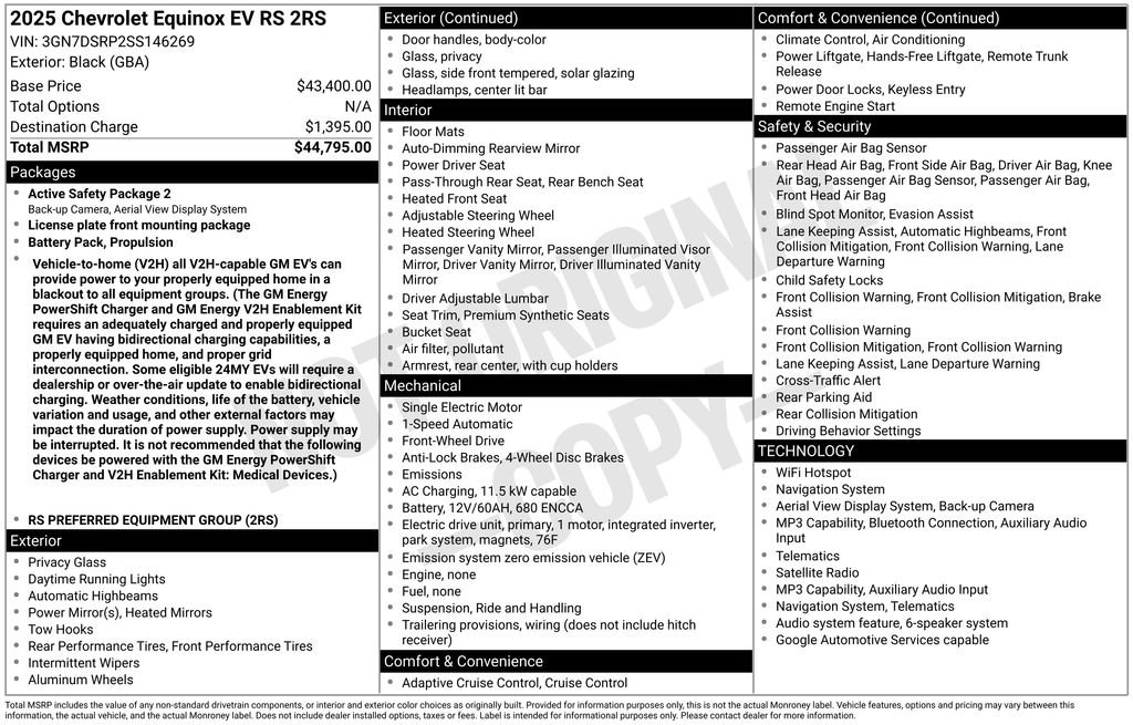 Used 2025 Chevrolet Equinox EV RS FWD image 6