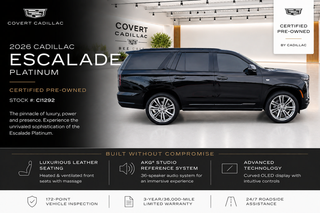 Certified 2026 Cadillac Escalade Platinum Sport w/ LPO, Floor Liner Package AWD/4WD image 4