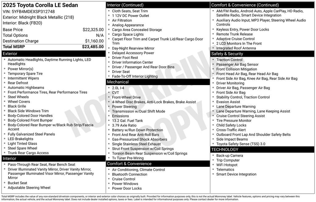Used 2025 Toyota Corolla LE image 40