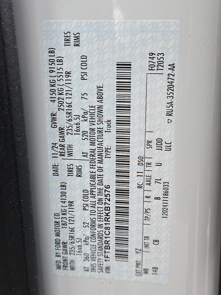 New 2024 Ford Transit 250 148 Medium Roof w/ Load Area Protection Package image 25