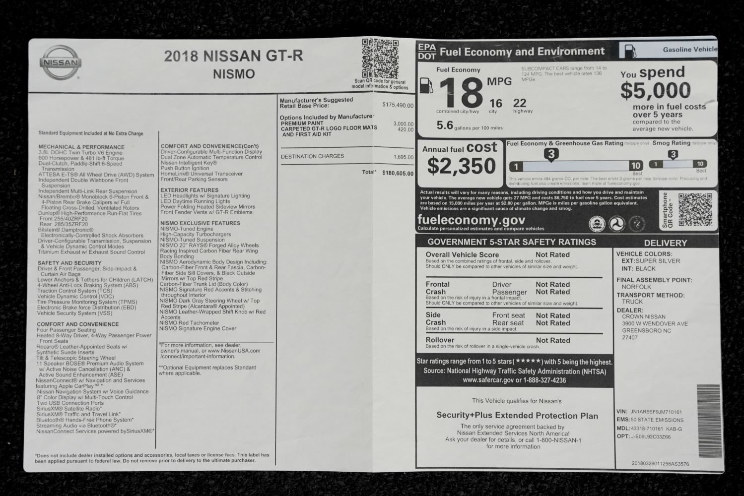 Used 2018 Nissan GT-R NISMO AWD/4WD image 4