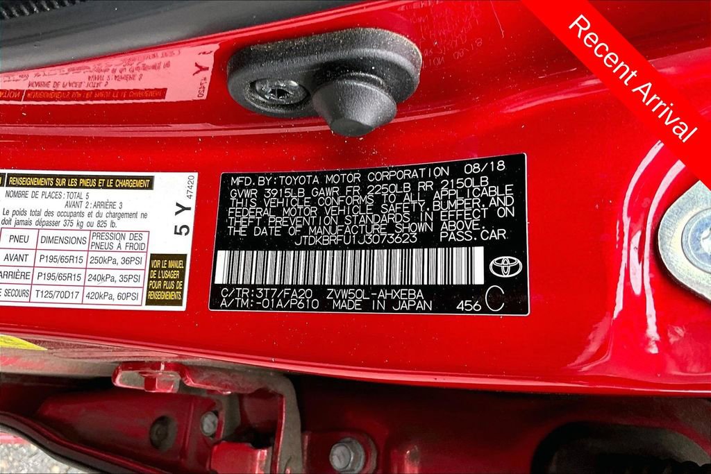 Used 2018 Toyota Prius Two w/ Prius Two Safety Plus Package FWD image 9