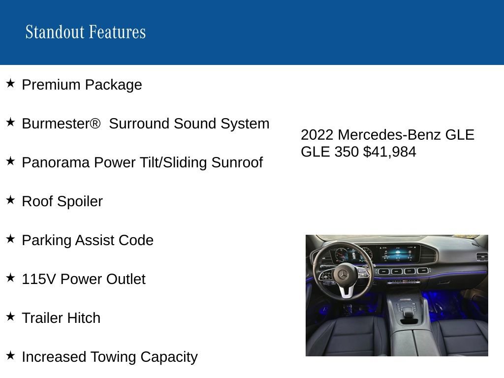 Certified 2022 Mercedes-Benz GLE 350 GLE 350 w/ Premium Package image 8