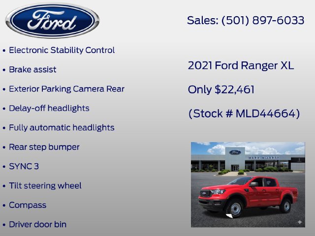 Certified 2021 Ford Ranger XL w/ Equipment Group 101A High RWD image 20